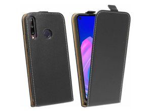 4251678474853 - cofi1453® Flip Case kompatibel mit HUAWEI P40 LITE E Handy Tasche vertikal aufklappbar Schutzhülle Klapp Hülle Schwarz - Schwarz