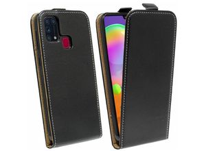 4251678478080 - cofi1453® Flip Case kompatibel mit Samsung Galaxy M31 (M315F) Handy Tasche vertikal aufklappbar Schutzhülle Klapp Hülle Schwarz - Schwarz