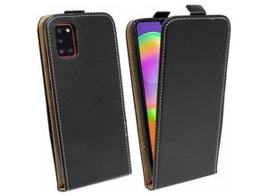 4251678478240 - cofi1453® Flip Case kompatibel mit Samsung Galaxy A31 (A315F) Handy Tasche vertikal aufklappbar Schutzhülle Klapp Hülle Schwarz - Schwarz