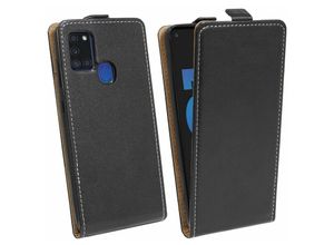 4251678486580 - cofi1453® Flip Case kompatibel mit Samsung Galaxy A21S (A217F) Handy Tasche vertikal aufklappbar Schutzhülle Klapp Hülle Schwarz - Schwarz