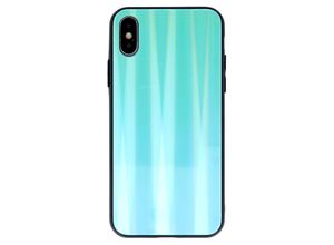 4251678489413 - cofi1453® Aurora Glas Etui Silikon Hülle kompatibel mit Huawei P40 Lite Hart Case TPU Handy Cover Schutz in Minze-Neo - Transparent