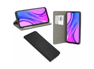 4251678490211 - cofi1453® Buch Tasche Smart kompatibel mit XIAOMI REDMI 9 Handy Hülle Etui Brieftasche Schutzhülle mit Standfunktion Kartenfach Schwarz