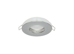 4251678490938 - IP44 Deckenleuchte Einbaurahmen Wasserdicht Einbaustrahler Lampe Spot Einbau Leuchte Rund Chrom aus Aluminium mit GU10 Fassung keine Leuchtmittel