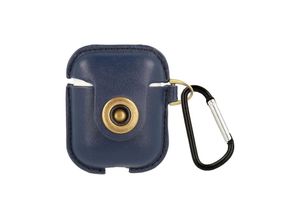 4251678492635 - cofi1453 AirPods 360 Grad Vollschutz Leder Case Ladetasche Schutztasche Hülle Case Blau