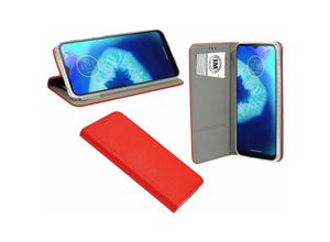 4251678492888 - cofi1453® Elegante Buch-Tasche Hülle Smart Magnet kompatibel mit MOTOROLA MOTO G8 POWER LITE Leder Optik Wallet Book-Style Cover Schale in Rot