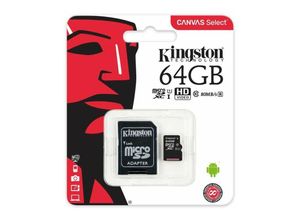 4251678495803 - SDCS 64GB MicroSD Canvas Select Geschwindigkeiten der Klasse 10 uhs-i – bis zu 80 MB s Lesezugriff (mit SD-Adapter)- Erwecken Sie HD-Videos zum Leben