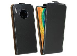 4251678496312 - cofi1453® Flip Case kompatibel mit HUAWEI MATE 30 PRO Handy Tasche vertikal aufklappbar Schutzhülle Klapp Hülle Schwarz - Schwarz