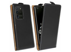 4251678497821 - cofi1453® Flip Case kompatibel mit Samsung Galaxy S20 Ultra (G988B) Handy Tasche vertikal aufklappbar Schutzhülle Klapp Hülle Schwarz - Schwarz