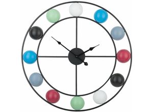 4251682200035 - Beliani - Bunte Wanduhr ø 56 cm mit bunten Kugeln Rund Minimalistisch