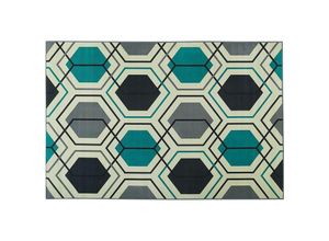 4251682200332 - Beliani - Teppich Bunt 140 x 200 cm aus Polyester mit Geometrisches Muster Bedruckt Rechteckig Modern