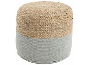 4251682200707 - Beliani - Boho Pouf aus Baumwolle und Jute beige   grau Dalama - Beige