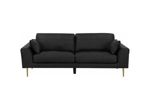 4251682202961 - Beliani - Sofa Schwarz Echtleder 3-Sitzer Modern Wohnzimmer 4251682202961 - Beliani - Sofa Schwarz Echtleder 3-Sitzer Modern Wohnzimmer