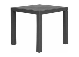 4251682206310 - Leichter Gartentisch in Graphitgrau quadratisch witterungsbeständig und schmutzabweisend Kunststoff 80 x 80 x 76 cm Fossano - Grau - Beliani 4251682206310 - Leichter Gartentisch in Graphitgrau quadratisch witterungsbeständig und schmutzabweisend Kunststoff 80 x 80 x 76 cm Fossano - Grau - Beliani