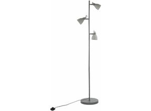 4251682207980 - Beliani - Stehlampe Grau Beton 163 cm Schirm verstellbar Scheinwerfer-Look langes Kabel mit Schalter Industrie Look - Grau