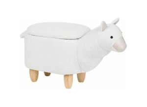 4251682220026 - Beliani - Tierhocker Weiß Polyester Baumwolle Gummibaumholz 45 x 65 x 30 cm Modern Praktisch Alpaka Stauraum Kindermöbel Kinderzimmer 4251682220026 - Beliani - Tierhocker Weiß Polyester Baumwolle Gummibaumholz 45 x 65 x 30 cm Modern Praktisch Alpaka Stauraum Kindermöbel Kinderzimmer