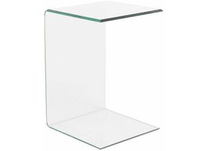 4251682220835 - Beliani - Beistelltisch Transparent 40 x 61 cm Sicherheitsglas Leicht transportierbar Multifunktional Rechteckig Minimalistisch Skandinavisch Stil