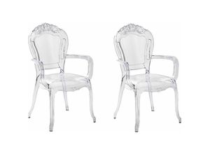 4251682225083 - Beliani - Esszimmerstuhl 2er Set Transparent Kunststoff Elegant