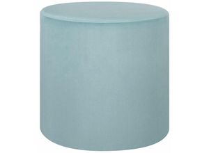 4251682225656 - Pouf Mintgrün Samt ⌀ 47 cm Rund Modern Glamourös Luxuriös Sitzhocker Ottoman Samthocker Fußhocker Schemel für Wohnzimmer Schlafzimmer