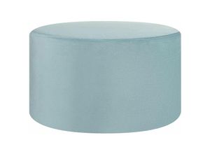 4251682225717 - Pouf Mintgrün Samtbezug Rund 61 cm Dick Gepolstert Luxuriös Glamourös Modernes Design Sitzhocker Samthocker Sitzpouf Ottomane Fußablage