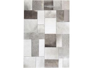 4251682229296 - Beliani - Teppich Leder Taupe Patchwork 140 x 200 cm Elegant Wohnzimmer