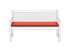 4251682232173 - Beliani - Auflage für Gartenbank 160 cm Rot Polyester mit Befestigungsbändern und Reißverschluss Gartenausstattung Sitzkissen