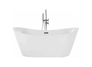 4251682233842 - Freistehende Badewanne Weiß Sanitäracryl Oval 150 x 75 cm Modern