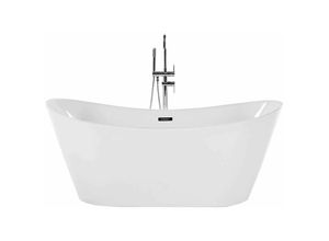 4251682233859 - Beliani - Freistehende Badewanne Weiß Sanitäracryl Oval 180 x 78 cm Modern