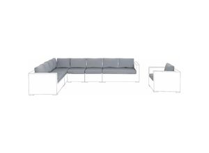 4251682234054 - Beliani - Kissenbezüge Set für xxl Gartenmöbel Set Grau Polyester Waschbar Outdoor - Grau