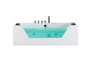 4251682234184 - Whirlpool-Badewanne Weiß 160 x 76 cm Sanitäracryl led Beleuchtung Modern