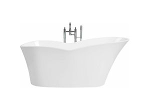 4251682234351 - Beliani - Badewanne Sanitäracryl Weiß 170 x 80 cm Freistehend Oval Einzigartig Exklusiv