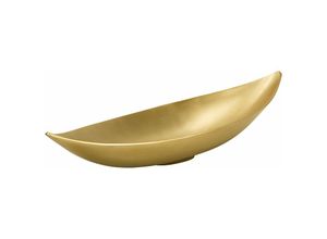 4251682236928 - Beliani - Dekoschale Gold Aluminium länglich Blattform Glamour Look Metallgeschirr Wohnaccessoires Tischdekorationen Accessoires Dekoartikel - Gold