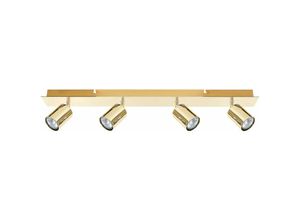 4251682240079 - Beliani - Deckenleuchte Gold Metall lang 4-flammig Verstellbar Zylinderform Industrie Look Moderne Wandleuchte - Gold