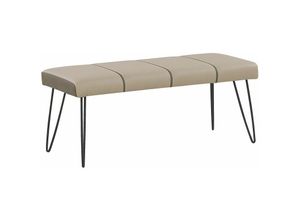 4251682240574 - Beliani - Bett-Bank Beige Kunstleder für Schlafzimmer Wohnzimmer Modern Glamour Look