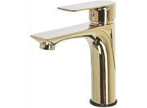 4251682241908 - Beliani - Wasserhahn Gold aus Messing Badezimmer  Armaturen  Badarmaturen Glänzender Klassischer Wasserhahn Modernes Design - Gold