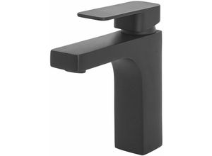 4251682241922 - Beliani - Wasserhahn Schwarz aus Messing Badezimmer  Armaturen  Badarmaturen Klassischer Wasserhahn Modernes Design - Schwarz