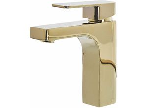 4251682241939 - Beliani - Wasserhahn Gold aus Messing Badezimmer  Armaturen  Badarmaturen Klassischer Wasserhahn Modernes Design - Gold