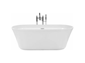 4251682243292 - Beliani - Badewanne Weiß 170 x 80 cm Oval Acryl Freistehend Minimalistisch Modern