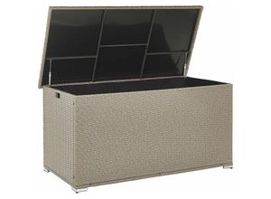 4251682243360 - Beliani - Auflagenbox Taupe Rattan 155 x 75 cm 770 l mit Deckel für Garten für Terrasse Aufbewahrung Kissenbox