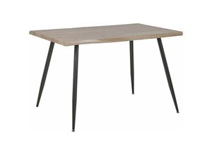 4251682243520 - Beliani - Esstisch Braun MDF-Platte Holzoptik für 4 Personen 120x80 cm rechteckig mit Metallgestell in Schwarz Wohnzimmer Esszimmer Wohnküche