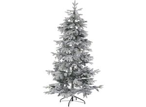 4251682244275 - Beliani - Weihnachtsbaum 180 cm Weiß Kunststoff Metall Schnee Effekt inkl Ständer Weihnachtszeit Weihnachten Wohnzimmer Modern