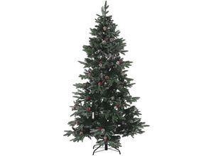 4251682244305 - Beliani - Weihnachtsbaum 180 cm Grün Rot Schnee bestreut mit Zapfen Stechpalmenbeeren und Kunstschnee Weihnachtszeit Weihnachten Wohnzimmer Modern 4251682244305 - Beliani - Weihnachtsbaum 180 cm Grün Rot Schnee bestreut mit Zapfen Stechpalmenbeeren und Kunstschnee Weihnachtszeit Weihnachten Wohnzimmer Modern