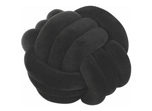 4251682244534 - Beliani - Dekokissen Schwarz Samtstoff 30 x 30 cm Knotenball Sofakissen verknotet Wohnaccessoires Wohnzimmer Schlafzimmer Kinderzimmer Modern