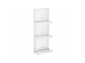 4251682246880 - Beliani - Wandregal Silber Glas mit 3 Böden rechteckig Spiegeleffekt Modern Glamourös Badezimmer Wohnzimmer Schlafzimmer Wanddekoration