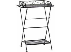 4251682248426 - Beliani - Beistelltisch Schwarz Metall mit 2 Böden Rechteckig Antik Optik Vintage Retro Badezimmer Wohnzimmer Schlafzimmer Baddekoration - Schwarz 4251682248426 - Beliani - Beistelltisch Schwarz Metall mit 2 Böden Rechteckig Antik Optik Vintage Retro Badezimmer Wohnzimmer Schlafzimmer Baddekoration - Schwarz