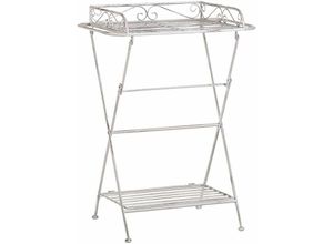 4251682248433 - Beliani - Beistelltisch Weiß Metall mit 2 Böden Rechteckig Antik Optik Vintage Retro Badezimmer Wohnzimmer Schlafzimmer Baddekoration 4251682248433 - Beliani - Beistelltisch Weiß Metall mit 2 Böden Rechteckig Antik Optik Vintage Retro Badezimmer Wohnzimmer Schlafzimmer Baddekoration