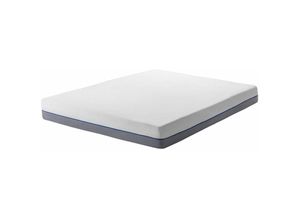 4251682248600 - Beliani - Doppelter Schaum Memory Foam Matratze Weiß und Grau 140 x 200 cm Viskoelastisch Hard Härtegrad