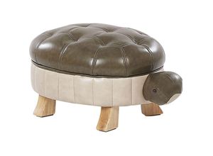 4251682250498 - Beliani - Hocker für Kinder Holz Polyester Dunkelgrün Schildkrötenform Lederoptik Kinderzimmer