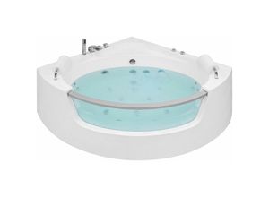 4251682252775 - Eckbadewanne Whirlpool Weiß Sanitäracryl 200 x 150 cm LED mit 7 Farben Badezimmer