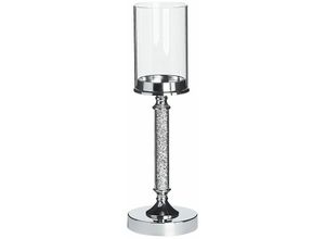 4251682255479 - Beliani - Klassischer Kerzenständer Für Besonderes Flair Kerze Kerzen Deko Dekoration Silber Elegant Glas