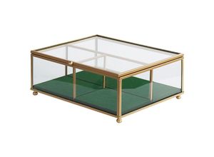 4251682255547 - Beliani - Schmuckkästchen Gold Glas mdf Spiegel Optik Schmuckaufbewahrung Elegant Modern Schlafzimmer Wohnzimmer Badezimmer